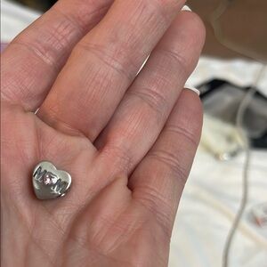 Silver and Pink Heart Brooch